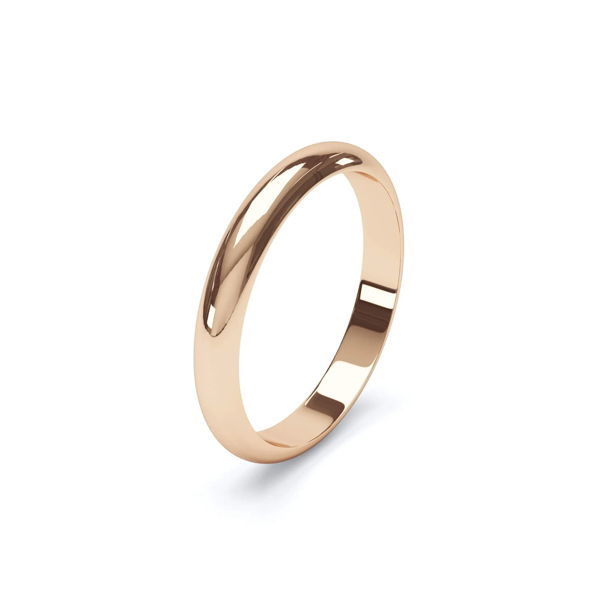 - Bevelled Edge Profile Plain Wedding Ring 18k Rose Gold