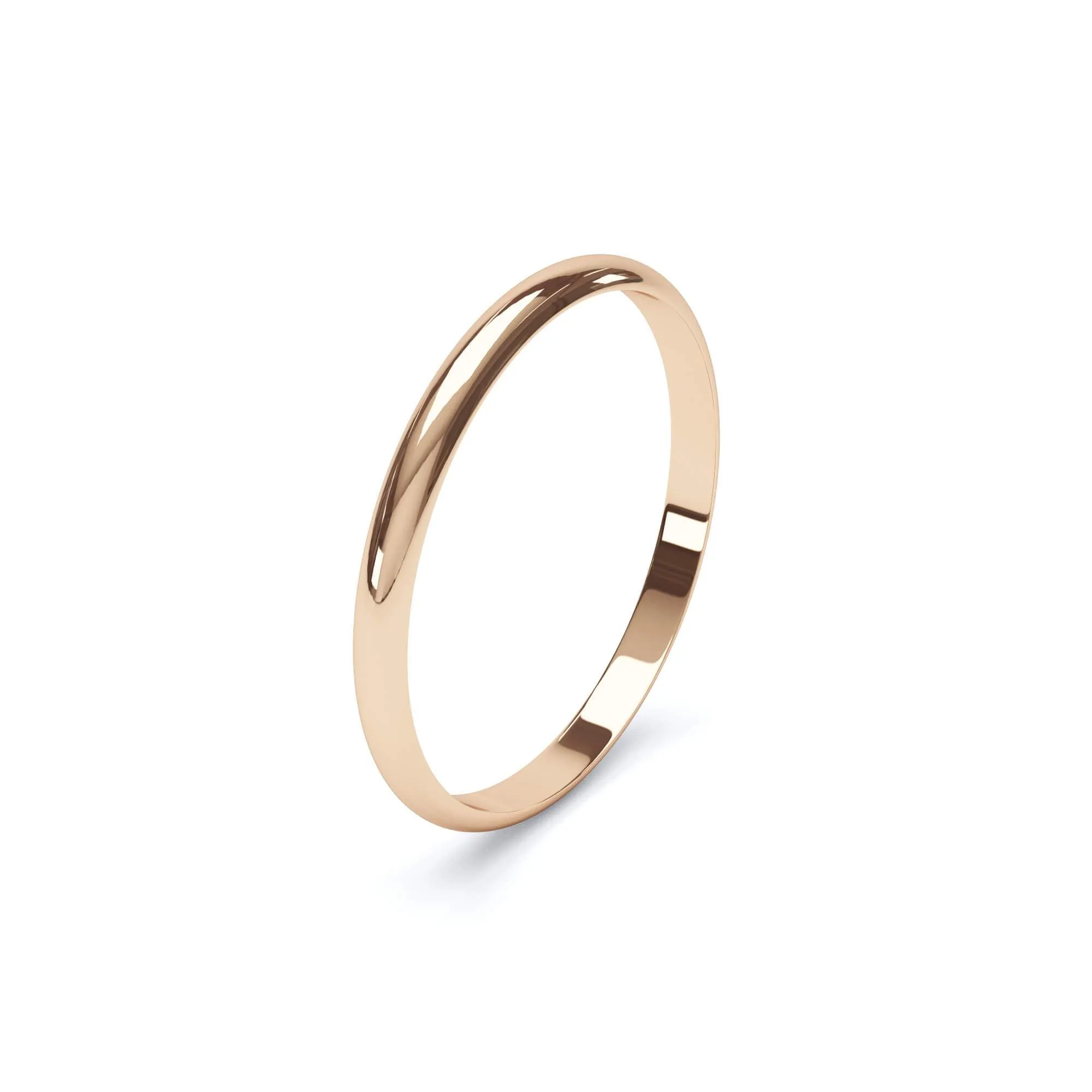 - Bevelled Edge Profile Plain Wedding Ring 18k Rose Gold