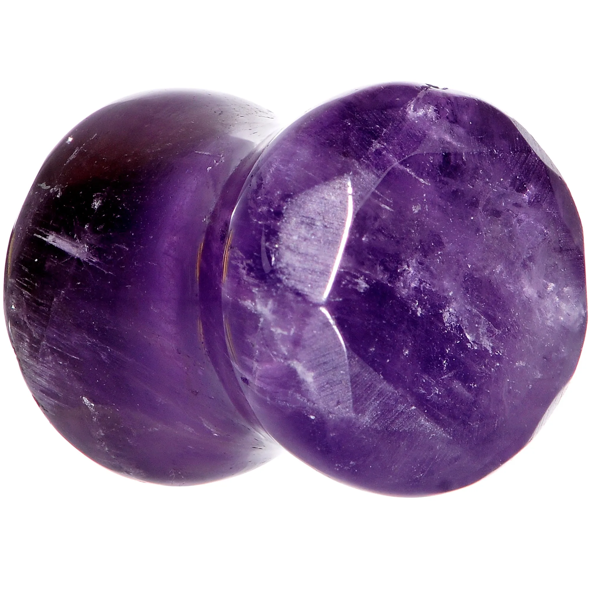 00 Gauge Purple Amethyst Saddle Plug Set