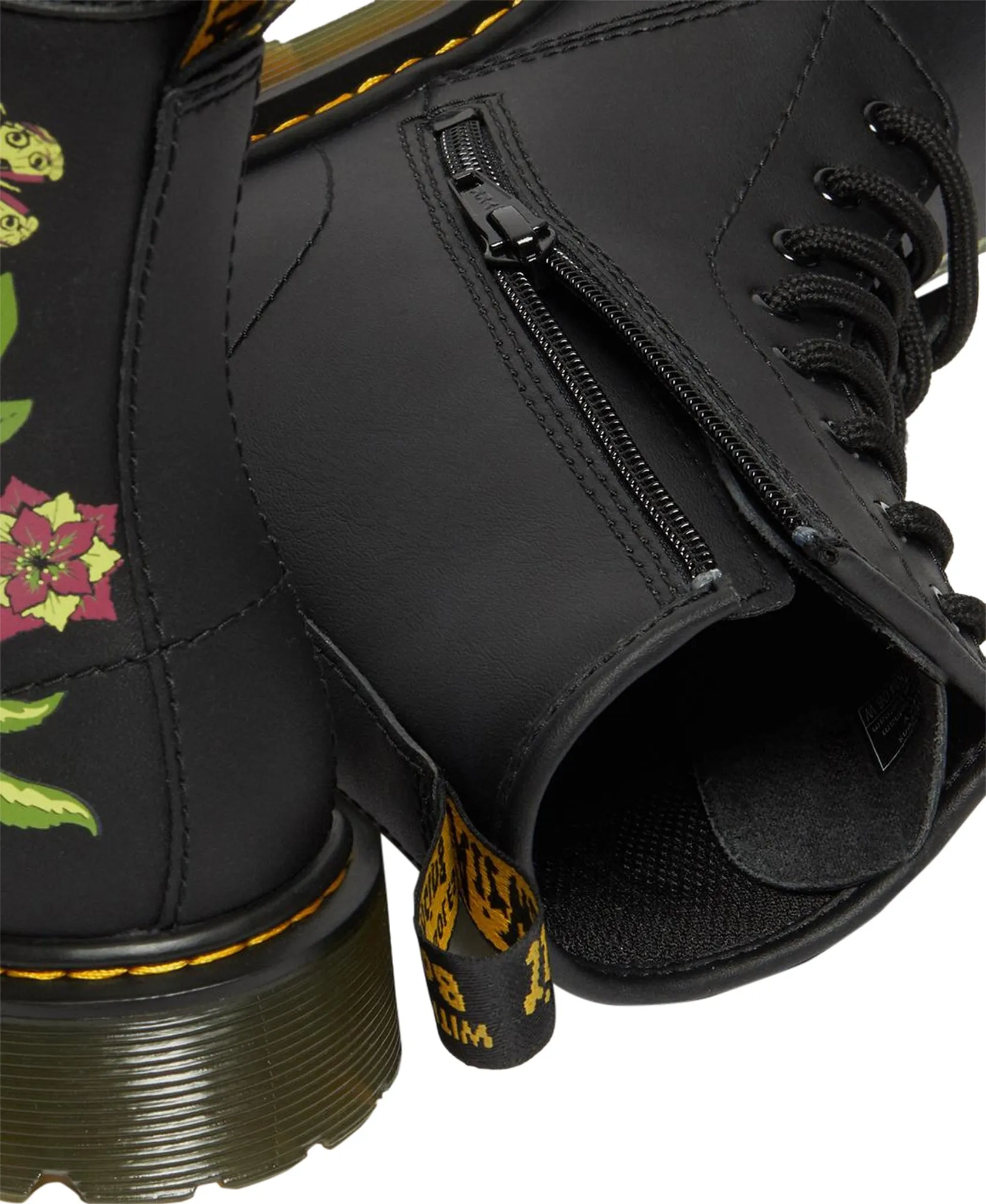 1460 Floral Leather Lace Up Boots - Big Kids|-|Bottes à lacets en cuir à fleurs 1460 - Grand Enfant