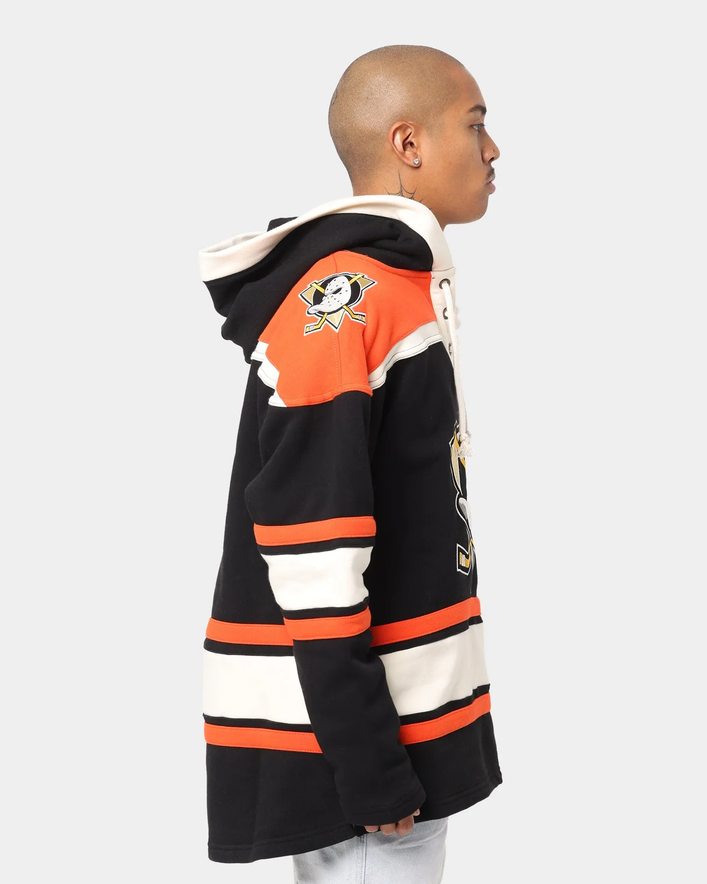 47 Brand Anaheim Ducks NHL Lacer Hoodie Jet Black/White/Orange