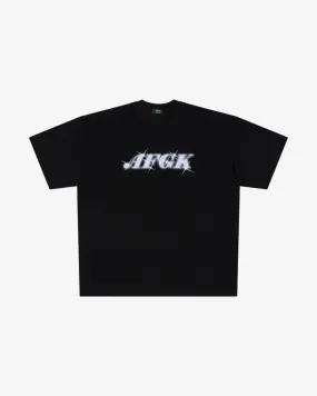 A FEW GOOD KIDS SS23 FLASH LOGO PURPLE BLACK TEE