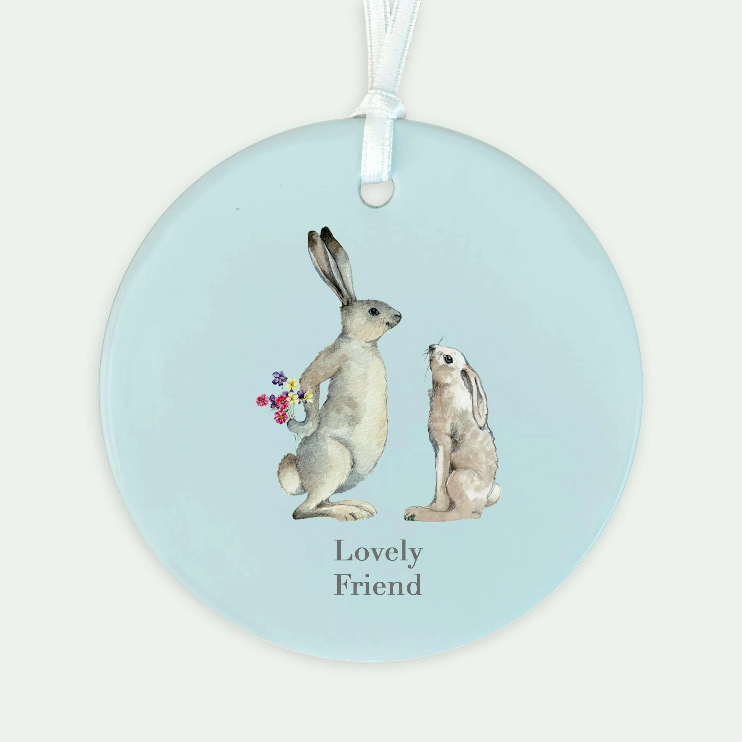 A6 Greeting Card with Ceramic Keepsake - Hare Lovely Friend