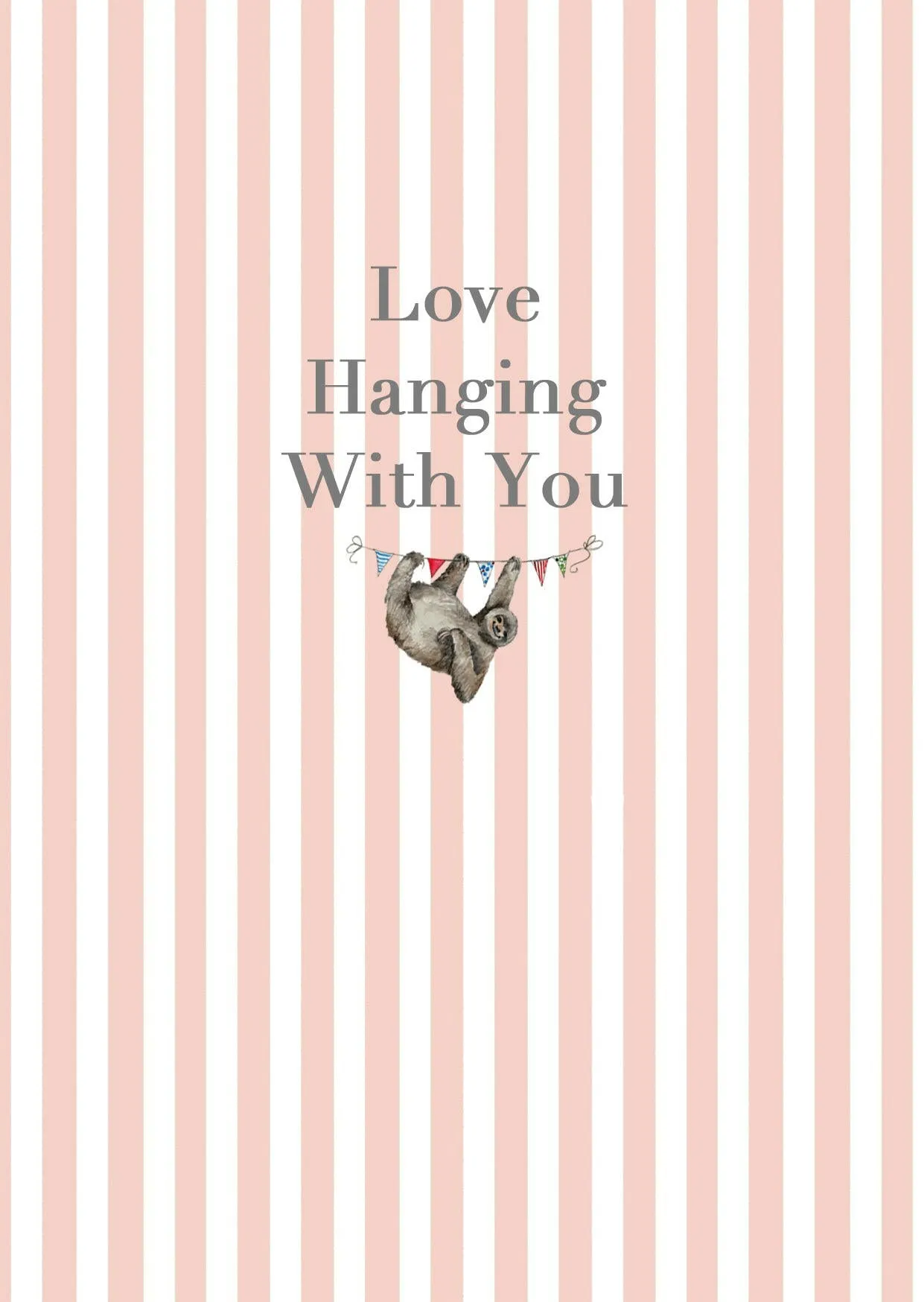 A6 Greeting Card with Ceramic Keepsake - Sloth Love Hanging