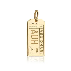 Abu Dhabi UAE AUH Luggage Tag Charm Gold