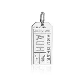 Abu Dhabi UAE AUH Luggage Tag Charm Silver