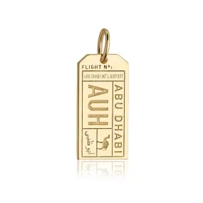 Abu Dhabi UAE AUH Luggage Tag Charm Solid Gold