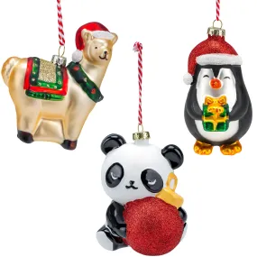 Adorable Animal Glass Bauble Ornament