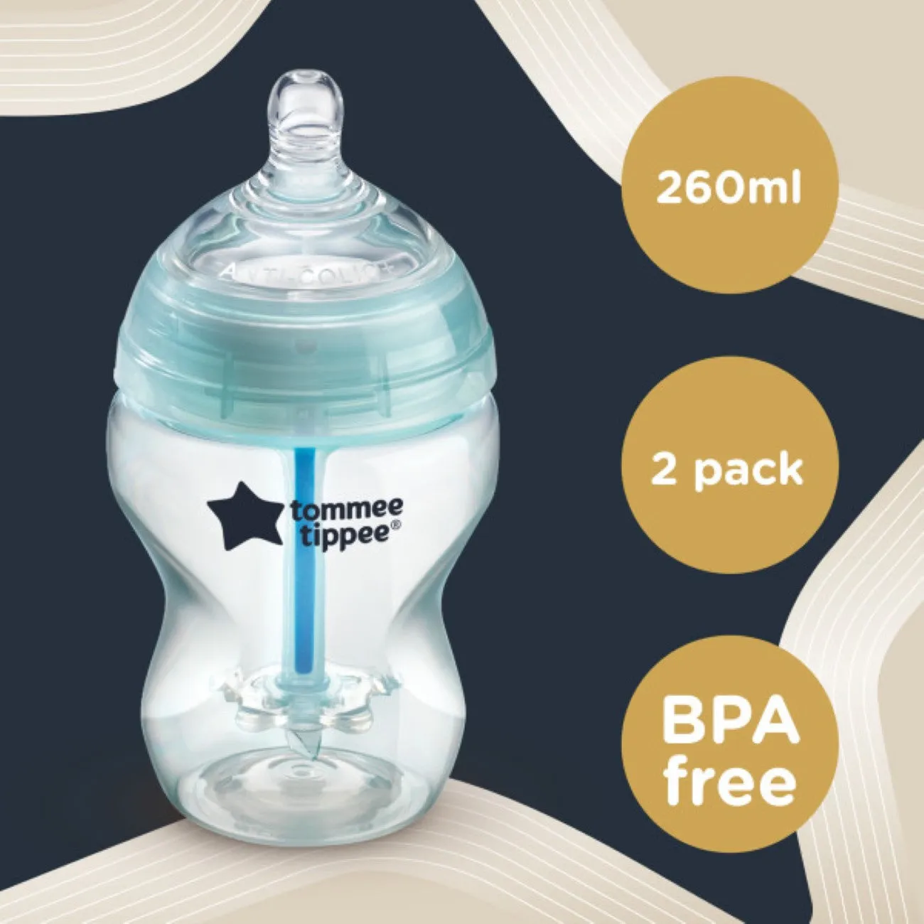 Advanced Anti-Colic Baby Bottles (0M ) - Pack of 2