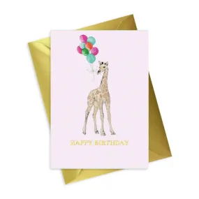 Animal Collection A6 Foiled Greeting Card Giraffe Happy Birthday