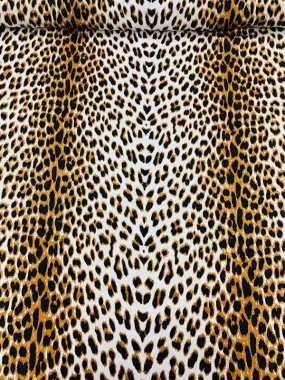 Animal Pattern Printed Heavy Silk Habotai - Dark Caramel / Black / White