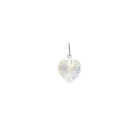 Aurora Borealis Heart Crystal Charm