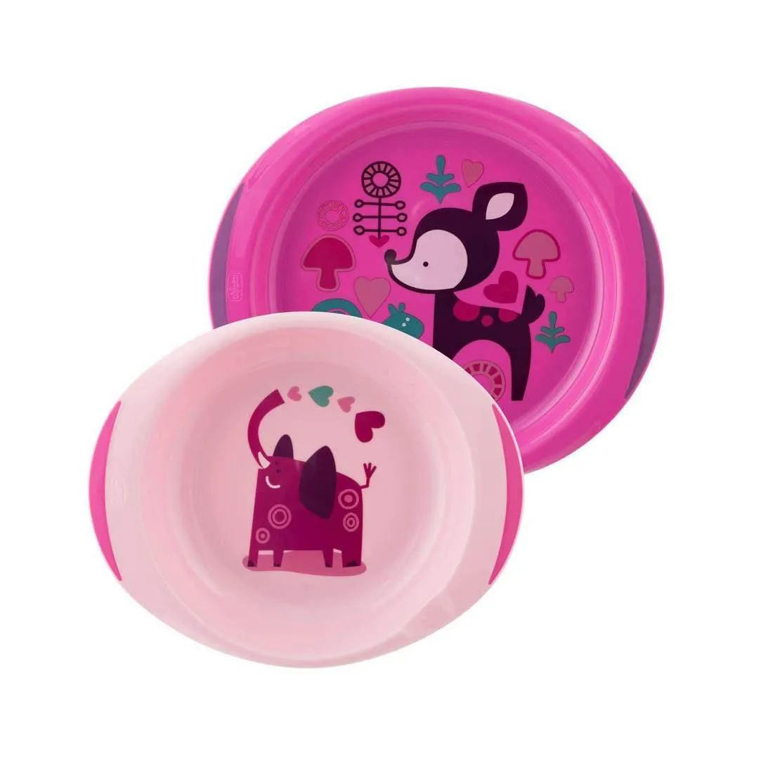 Baby's Dish Set Pink - 2 Units