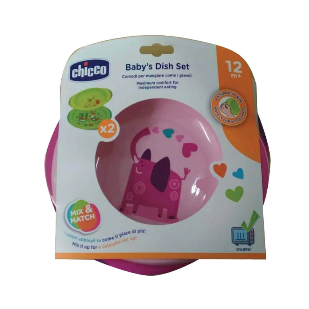 Baby's Dish Set Pink - 2 Units