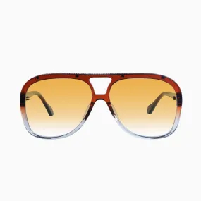 Bang Burnt Orange Fade To Crystal w. Gold Metal Trim / Orange Gradient Lens