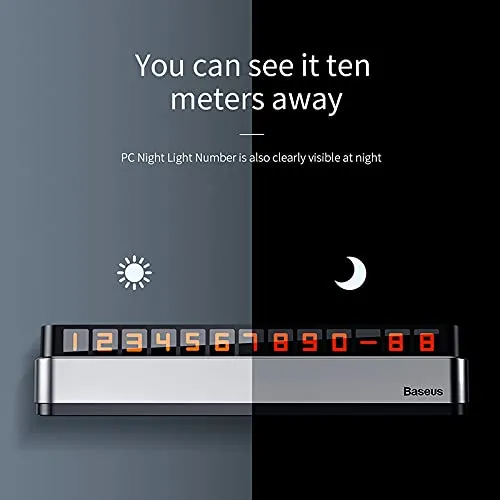 Baseus Moonlight Box Series Temporary Parking Number Plate (Dark Grey)