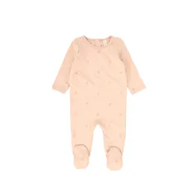 Bebe Jolee Peach Embroidered Butterfly Footie