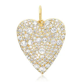 Big Love Scattered Diamond Heart Pendant Charm