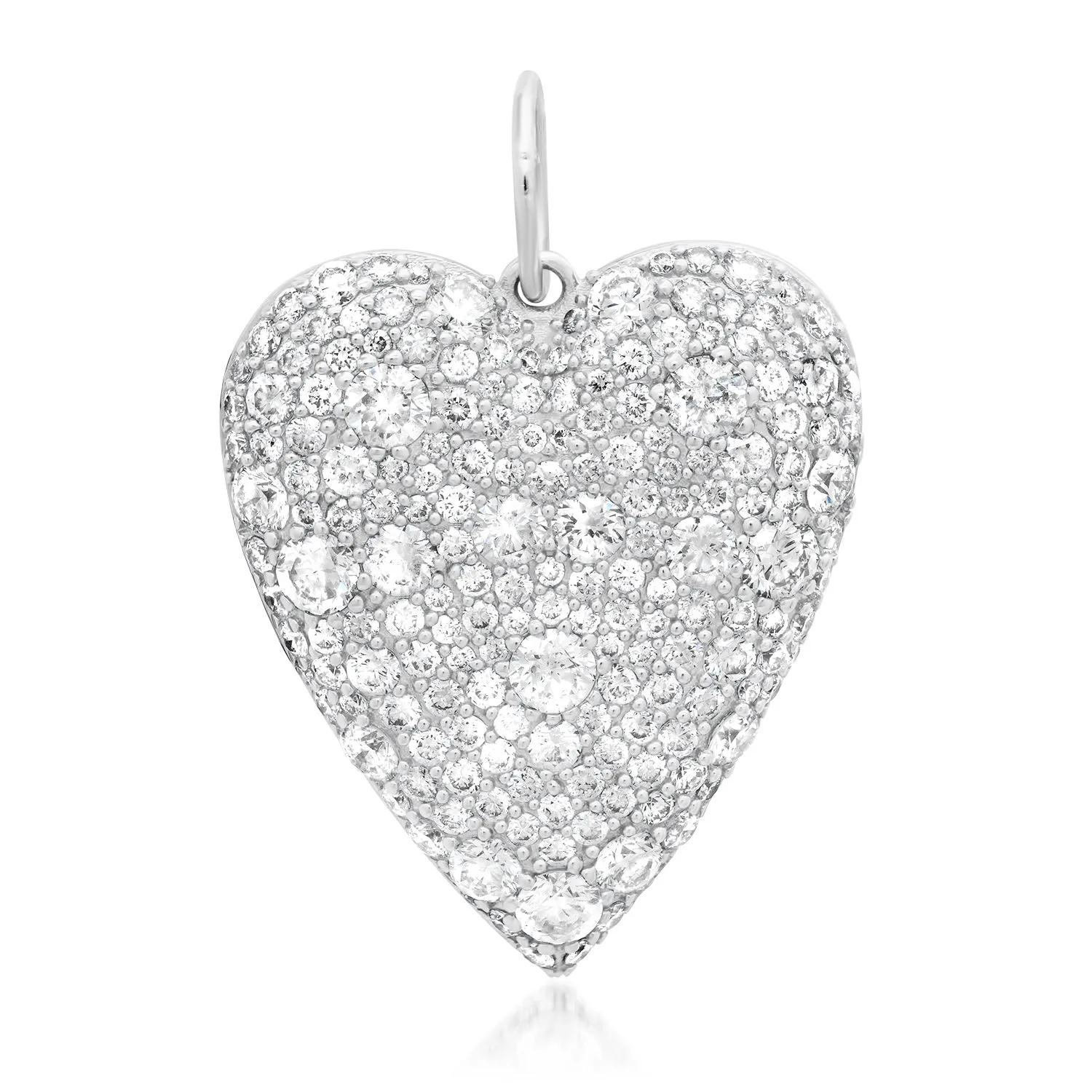 Big Love Scattered Diamond Heart Pendant Charm