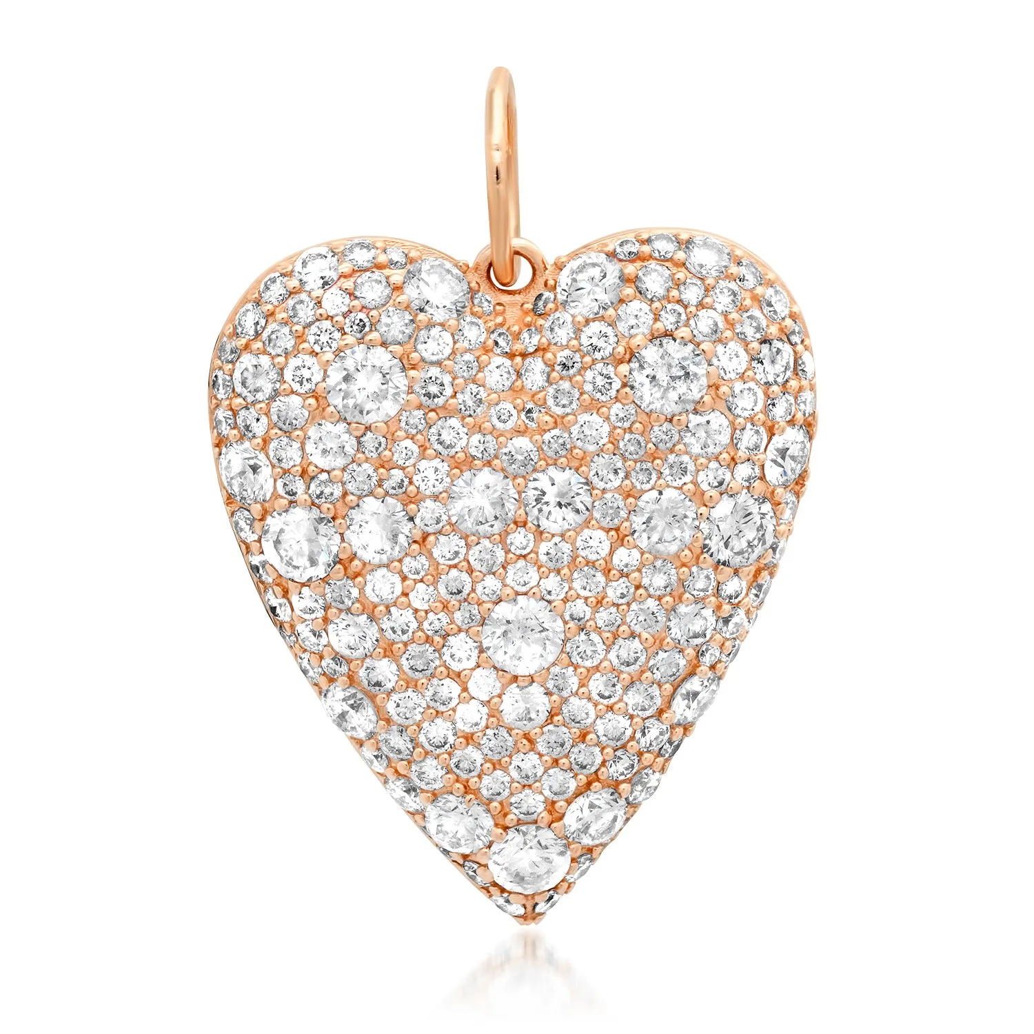 Big Love Scattered Diamond Heart Pendant Charm