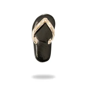 Black Coral Slipper Pendant in Gold - 19.4mm