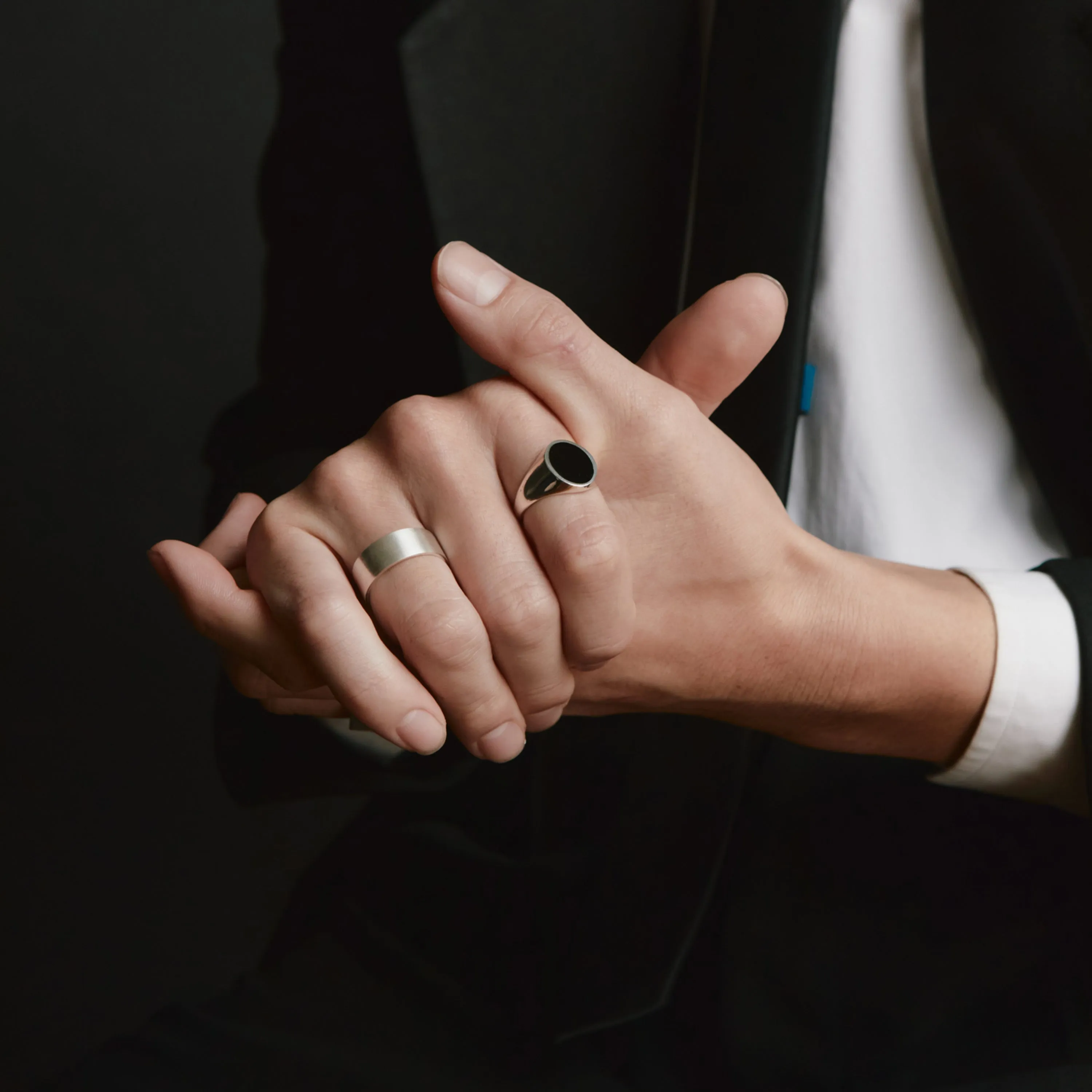 Black Onyx Signet Ring - Sterling Silver