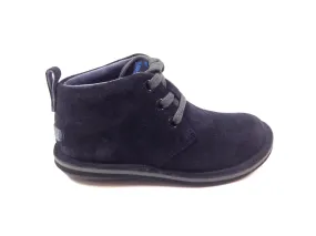 Campers Navy Suede Boot With Laces