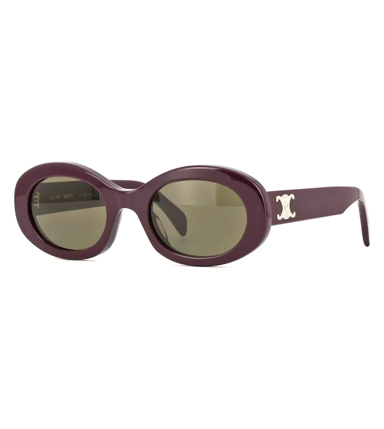 Celine Women Shiny Purple Round Sunglasses