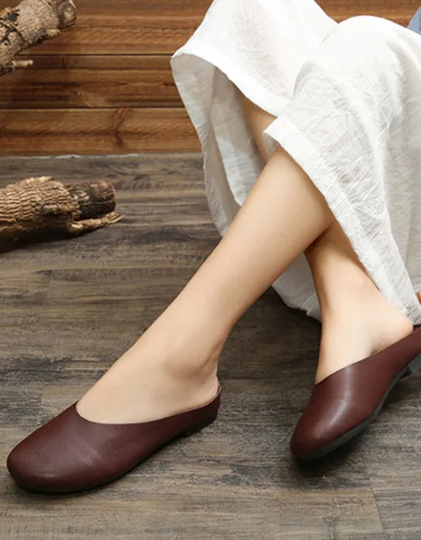 Comfortable Retro Leather Slippers 35-43