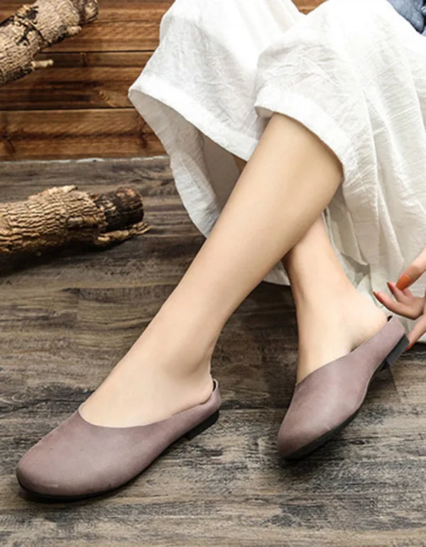 Comfortable Retro Leather Slippers 35-43