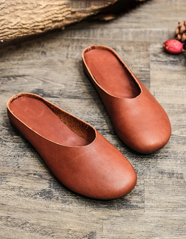 Comfortable Retro Leather Slippers 35-43