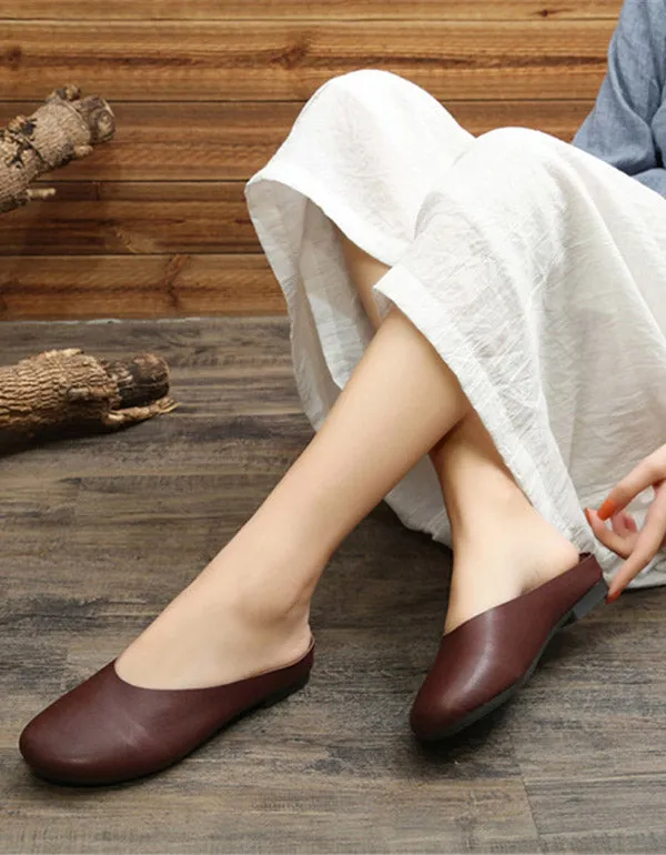 Comfortable Retro Leather Slippers 35-43