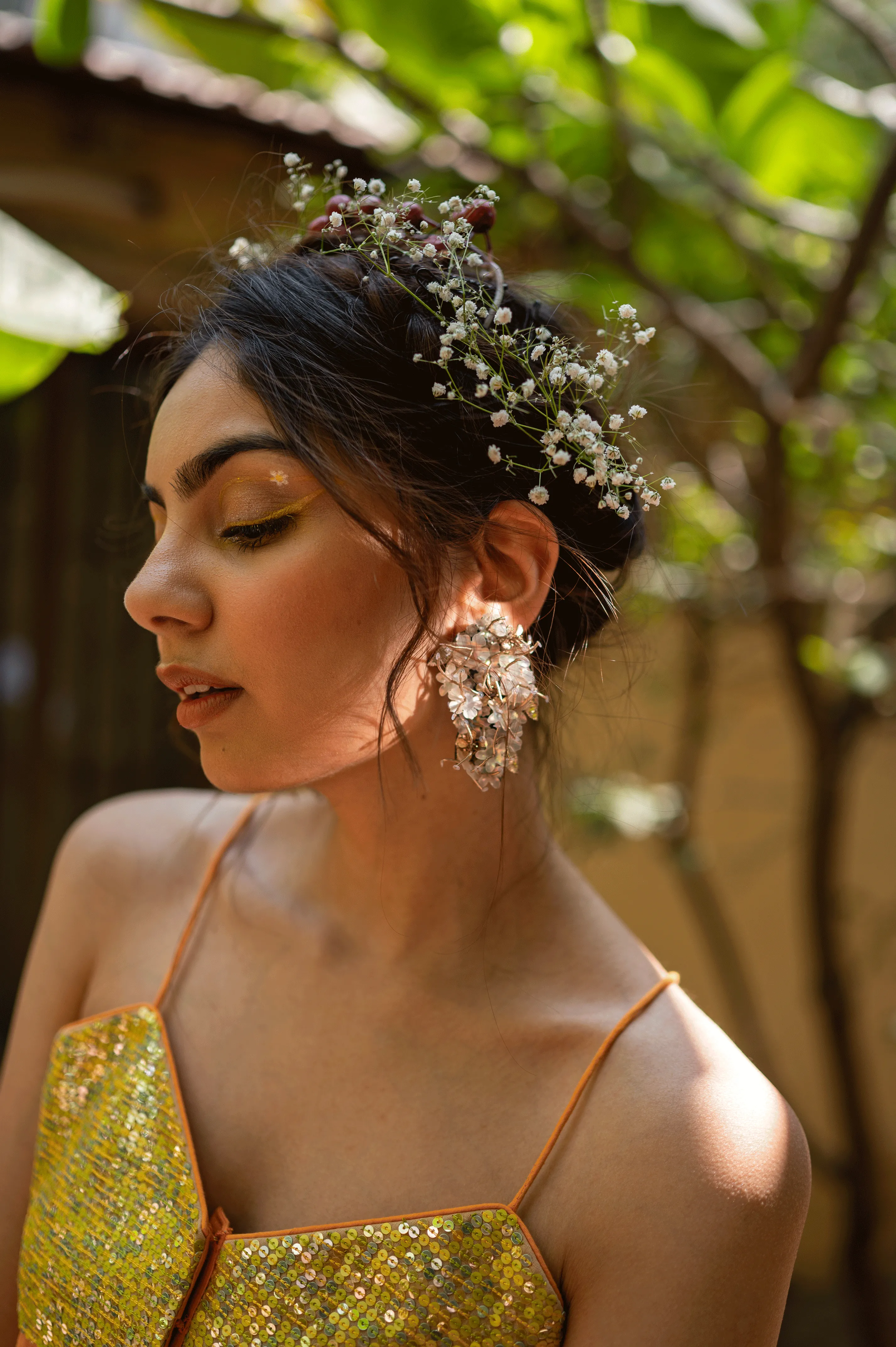 Cotton Bralette with sequence hand embroidery