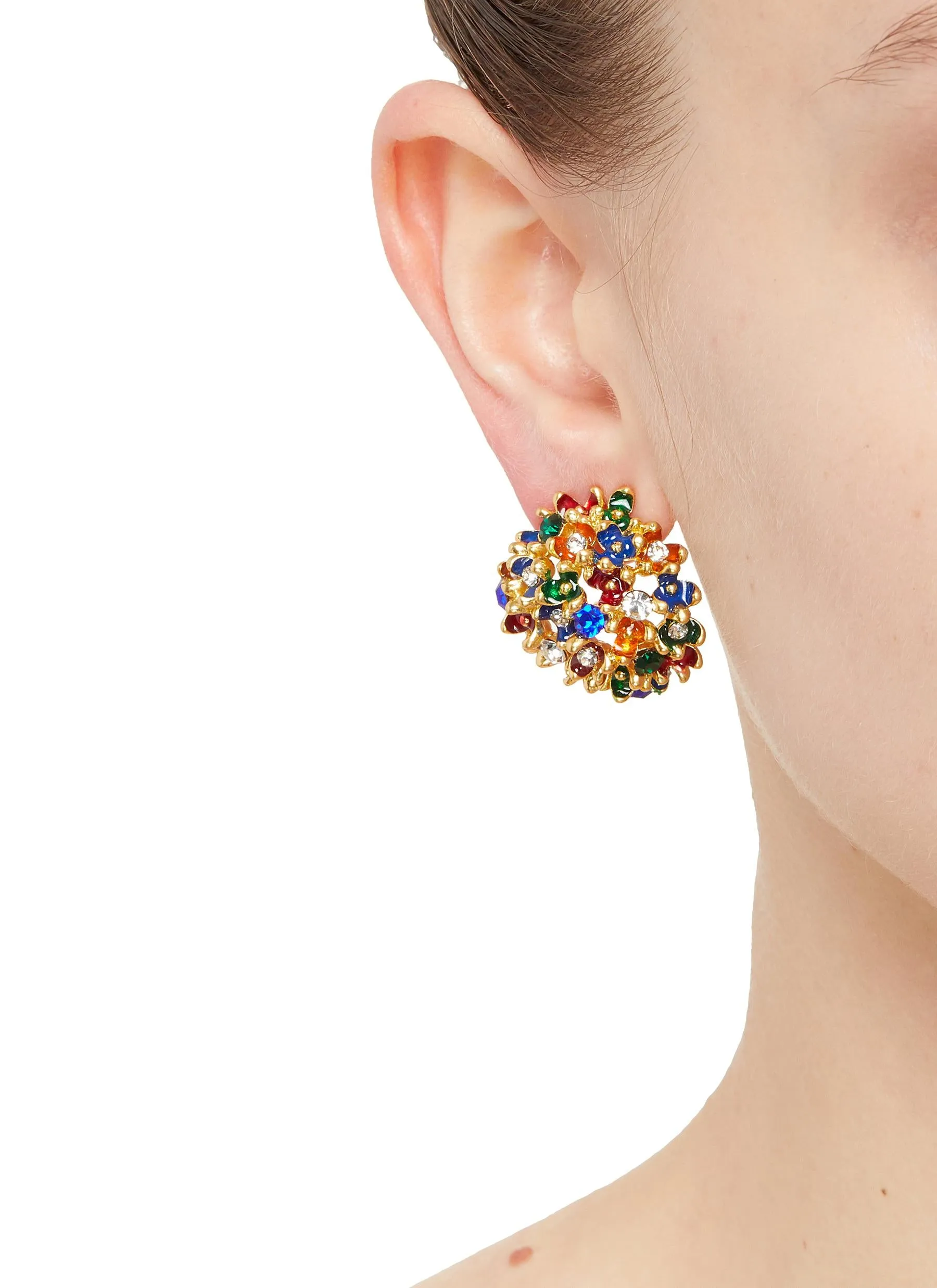 CRYSTAL BLOSSOM STUD EARRINGS