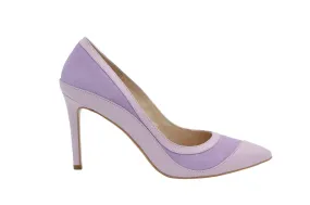 EMIS Lilac Two Tone Leather and Suede Pointed Toe Shoe