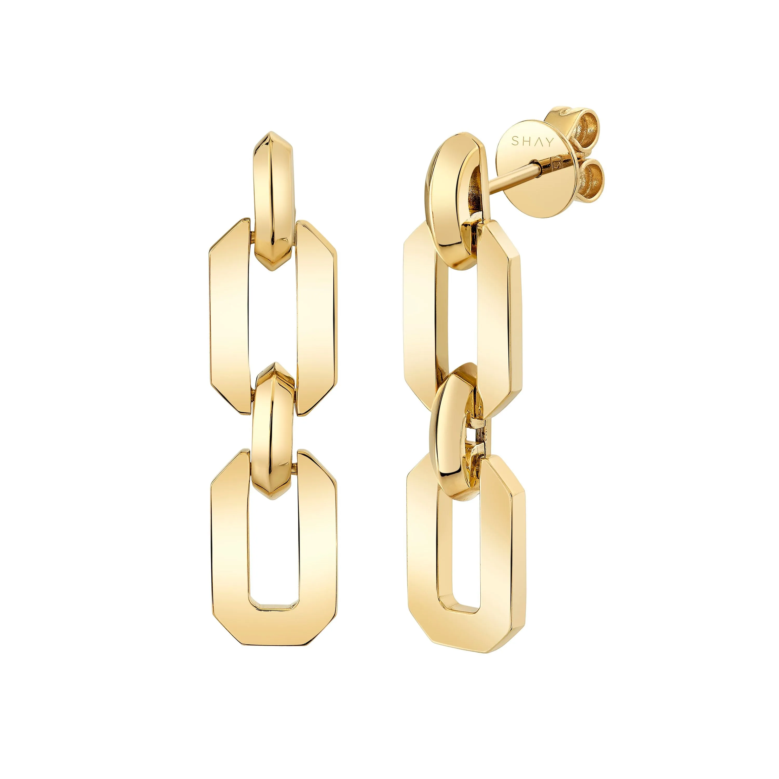 FLAT GEO LINK EARRINGS