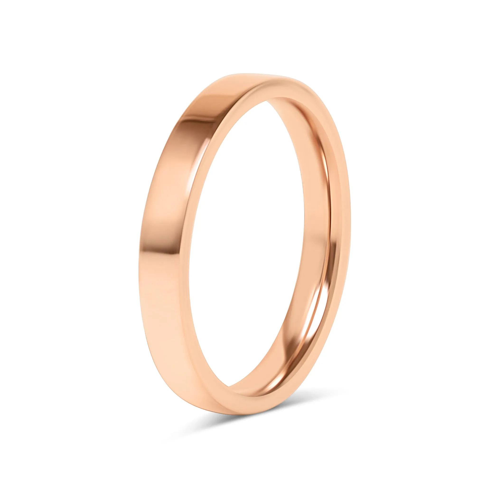 Flat Rose Gold Stainless Steel Ring / CFR8024