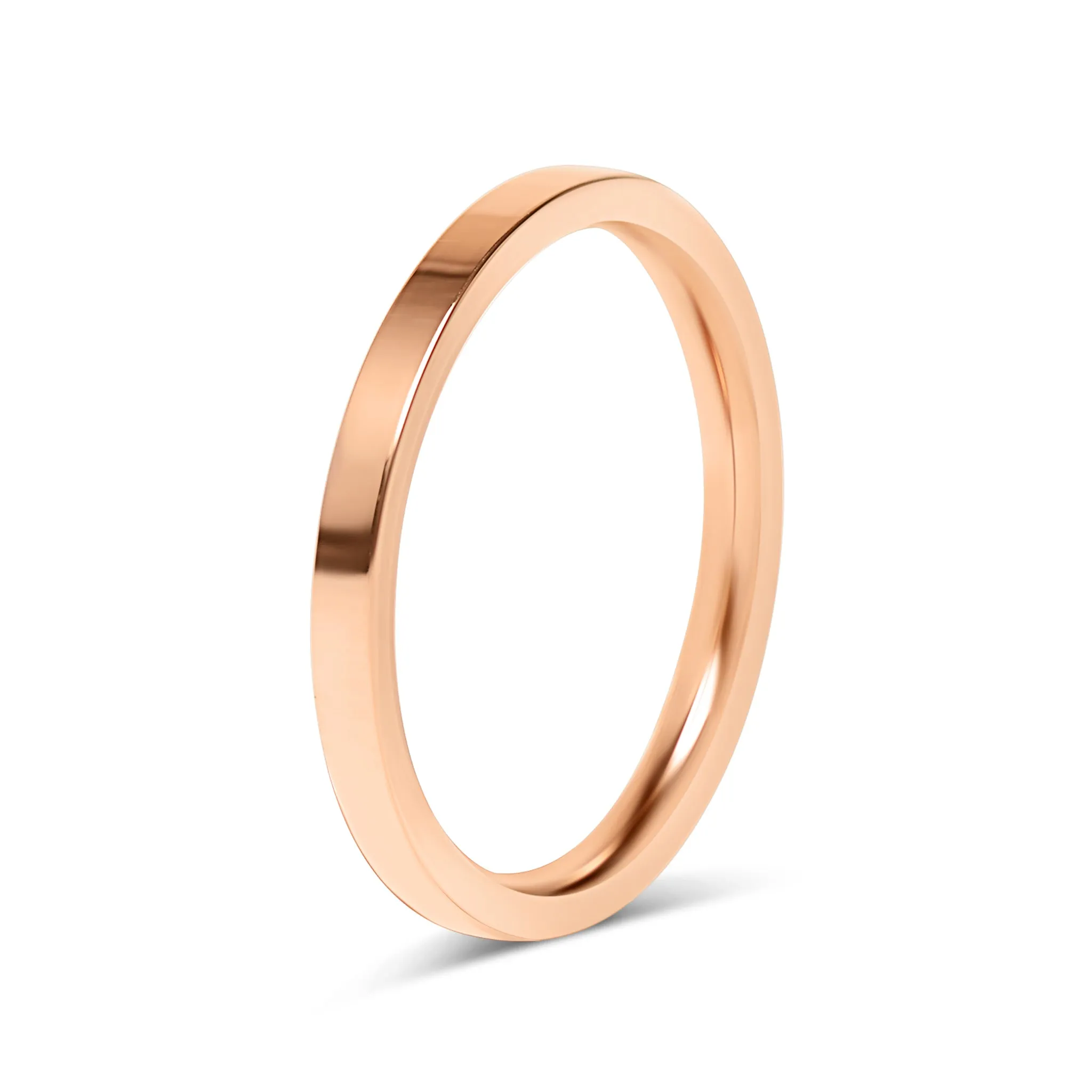 Flat Rose Gold Stainless Steel Ring / CFR8024