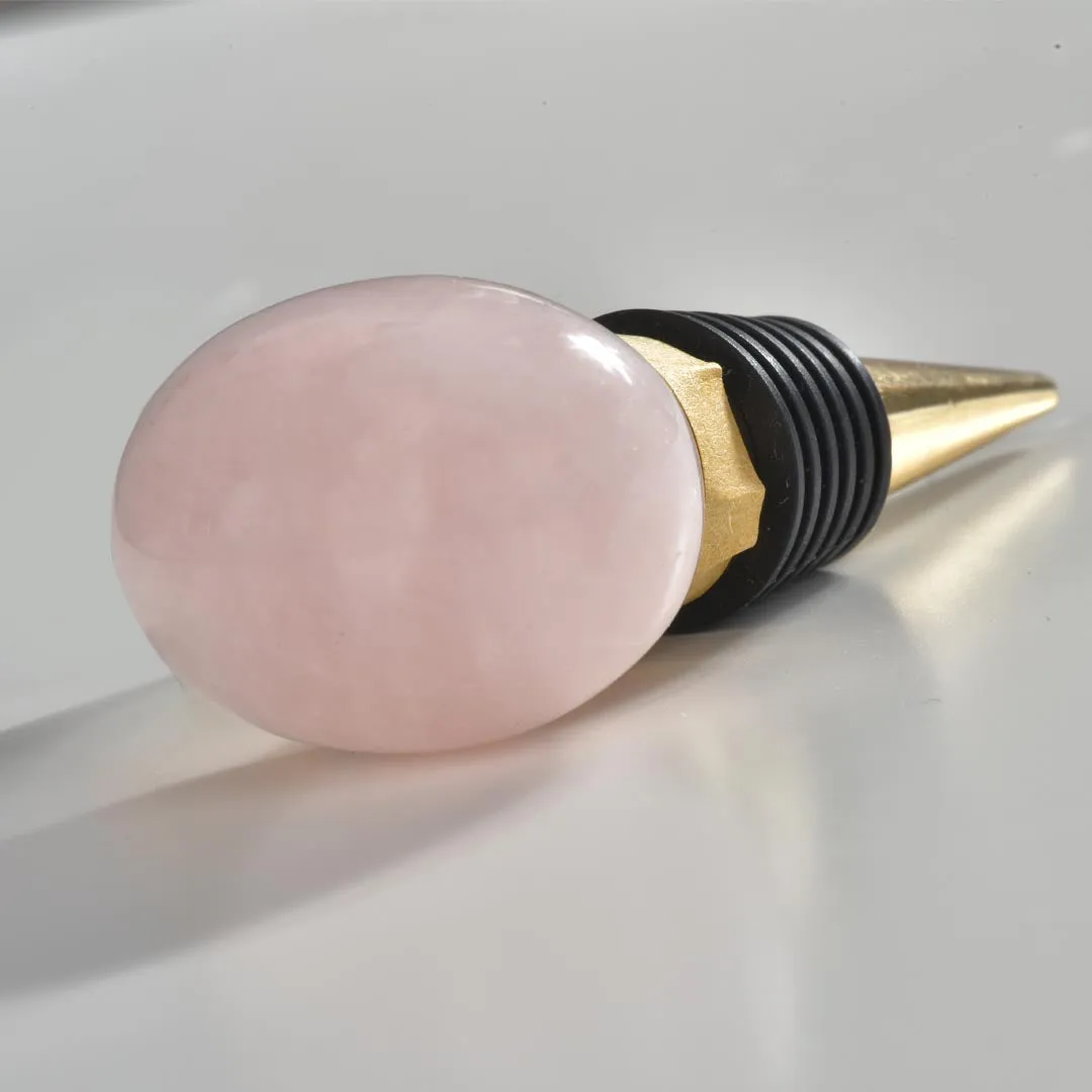 GARDEN PARTY ROSE QUARTZ BOTTLE STOPPER