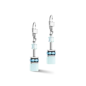 GeoCUBE® Iconic Mono Gold earrings ice blue