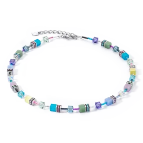 GeoCUBE® Iconic necklace silver-ice pastels