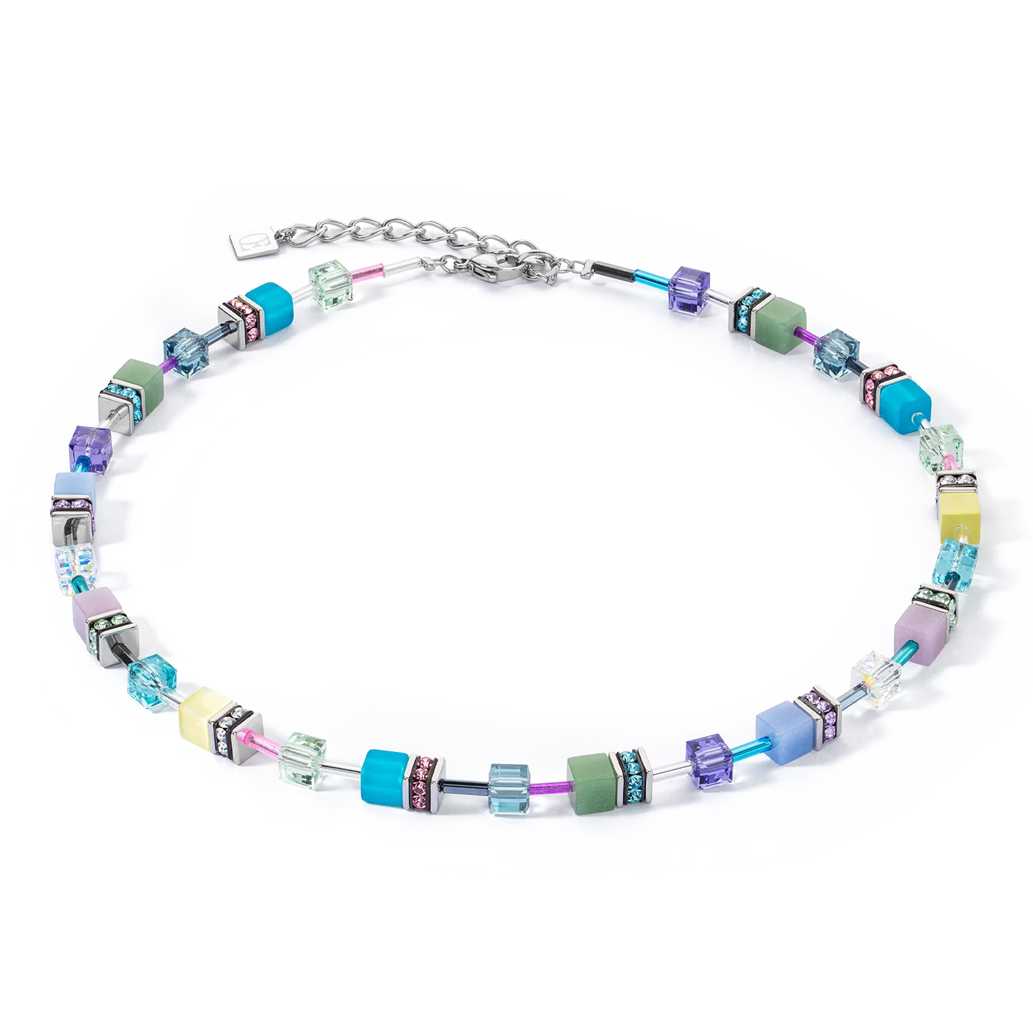 GeoCUBE® Iconic necklace silver-ice pastels