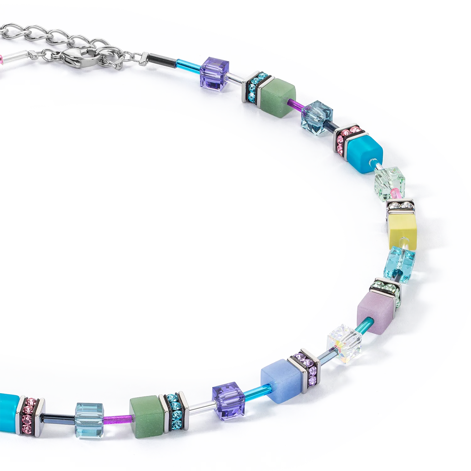 GeoCUBE® Iconic necklace silver-ice pastels