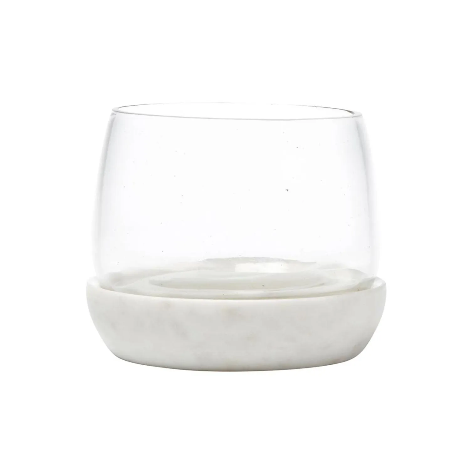 Glass Bowl w/ Marble Base