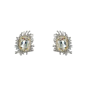 GLASS CRYSTAL STUD EARRINGS