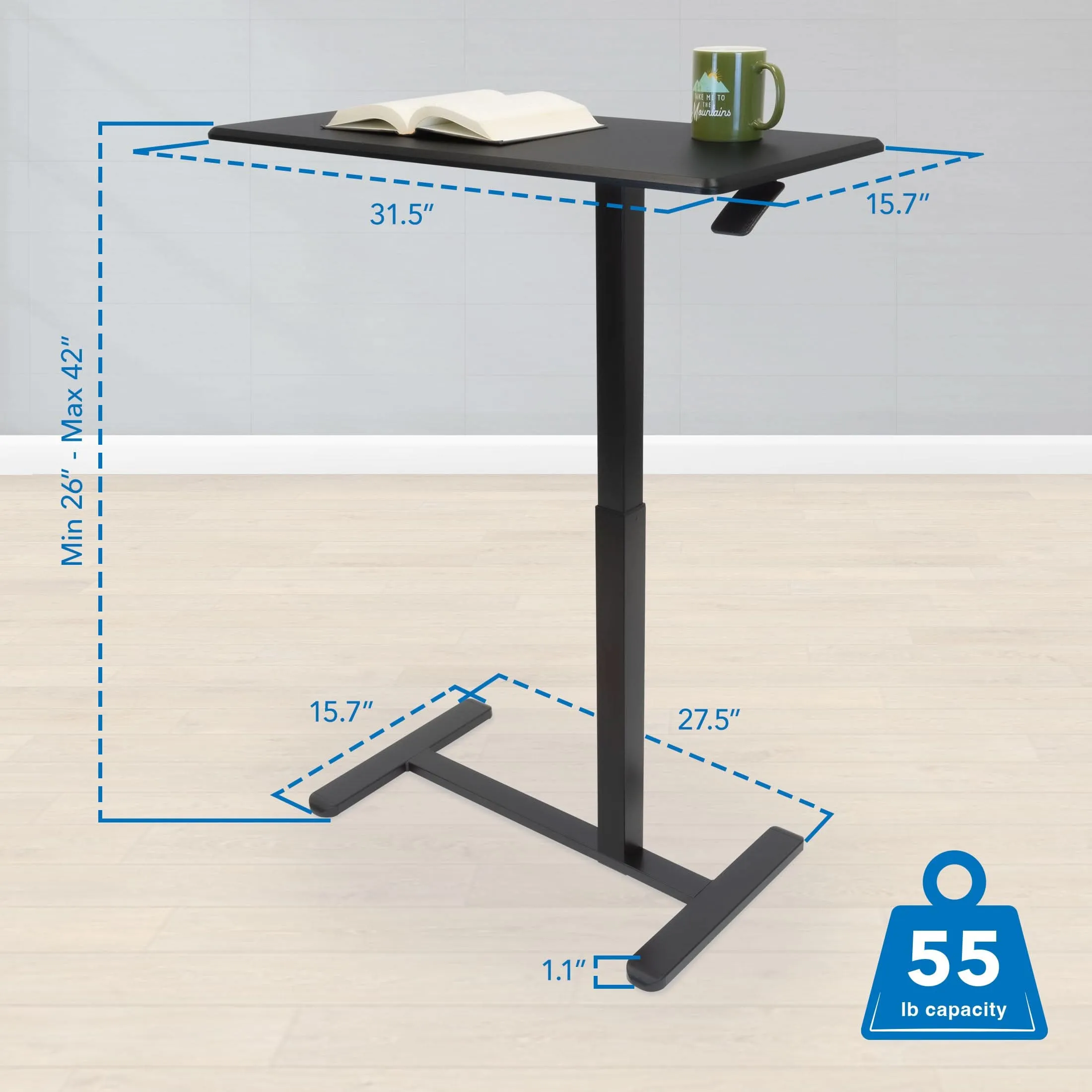 Height Adjustable Overbed Desk