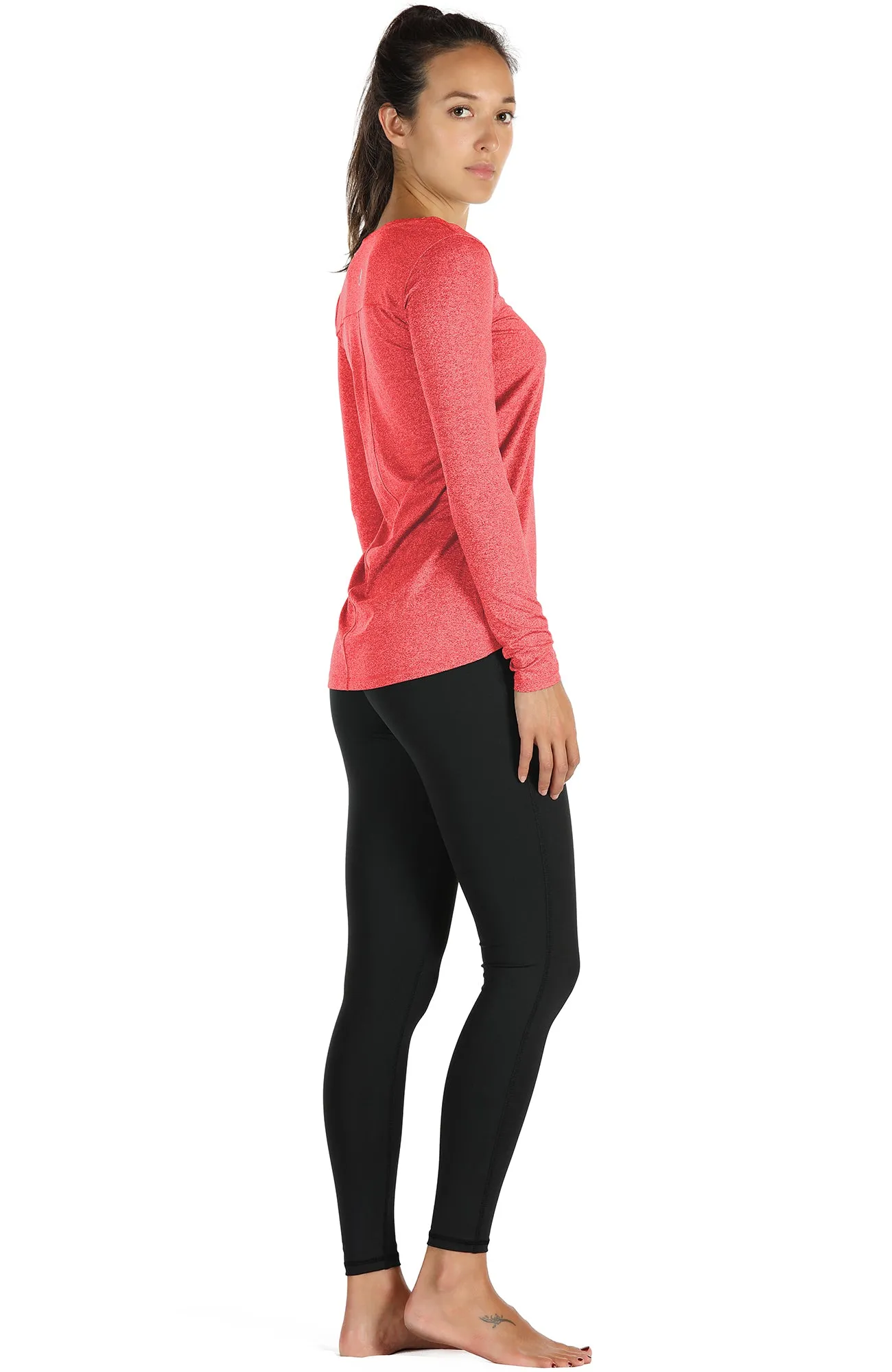 icyzone Long Sleeve Workout Shirts for Women-Women's Athletic Tops, Yoga Shirts, Thumb Hole Running Tops