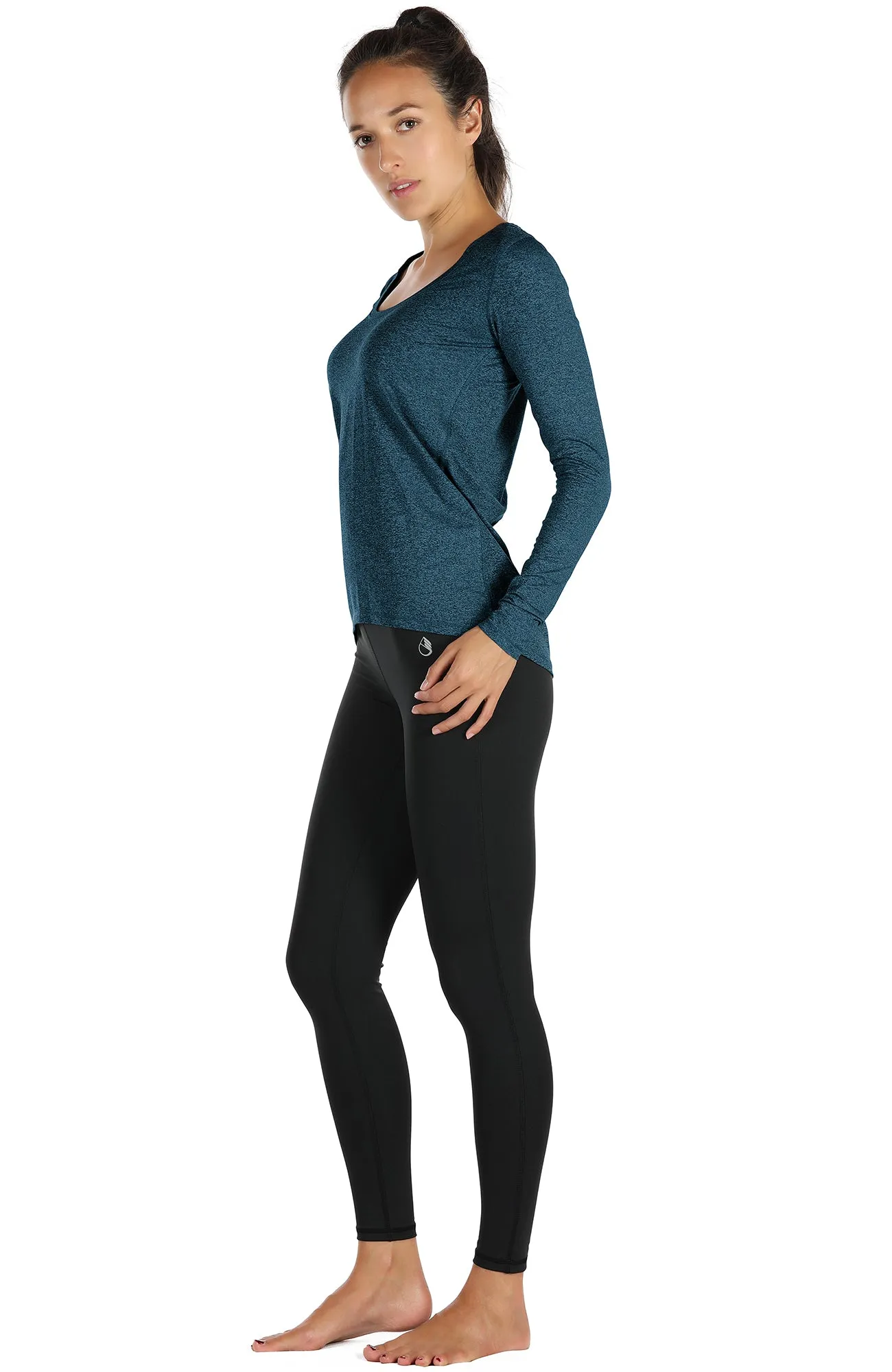 icyzone Long Sleeve Workout Shirts for Women-Women's Athletic Tops, Yoga Shirts, Thumb Hole Running Tops