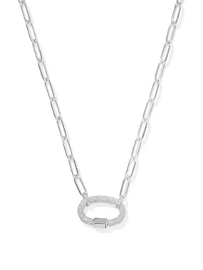 Kendra Scott Emery Link And Chain Necklace - Silver White Crystal