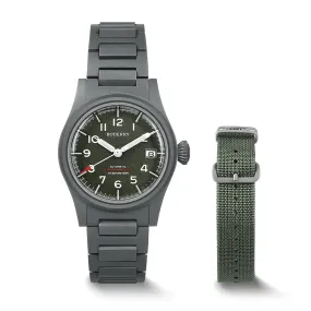 LANDMASTER - 100M Waterproof Titanium Automatic Field Watch | Green-bracelet